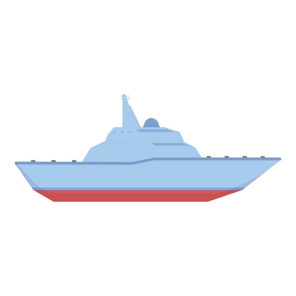 vector de dibujos animados de icono de barco militar. barco de la Armada
