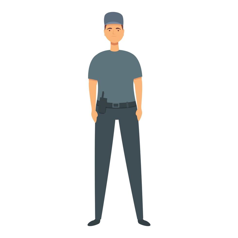 Police guard icon cartoon vector. Officer man vector