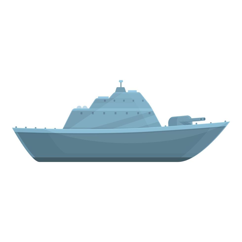 vector de dibujos animados de icono de buque de guerra marino. barco militar