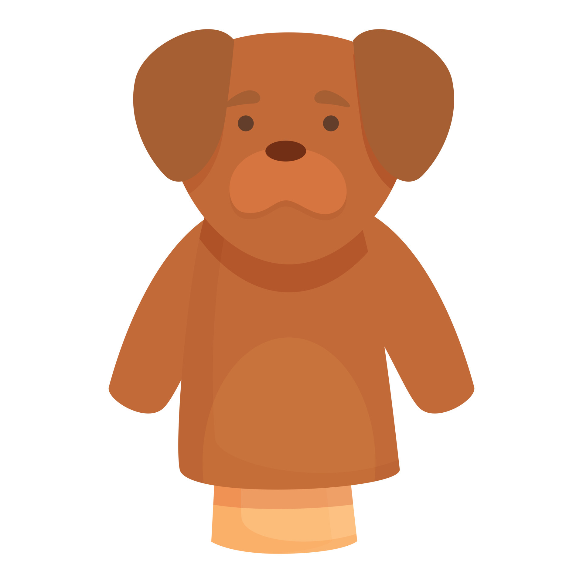 vector de dibujos animados de icono de títere de perro viejo