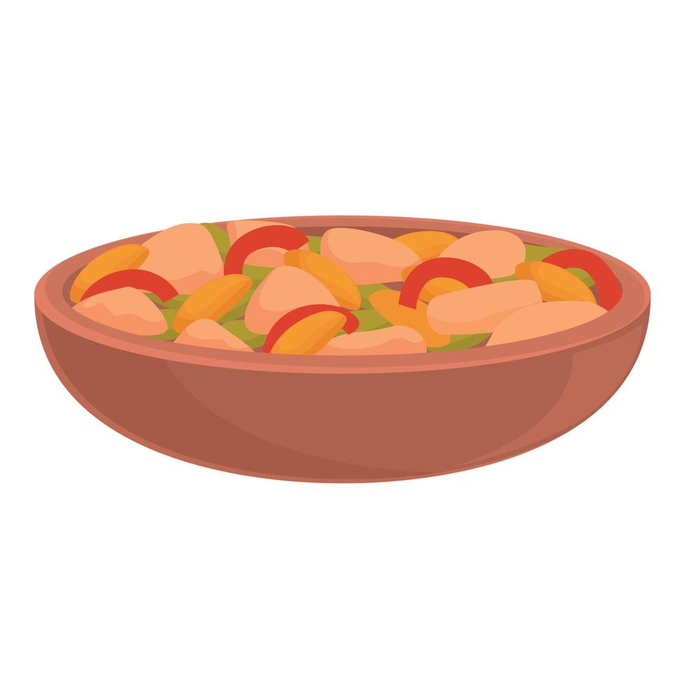 vector de dibujos animados de icono de ensalada de carne. comida china