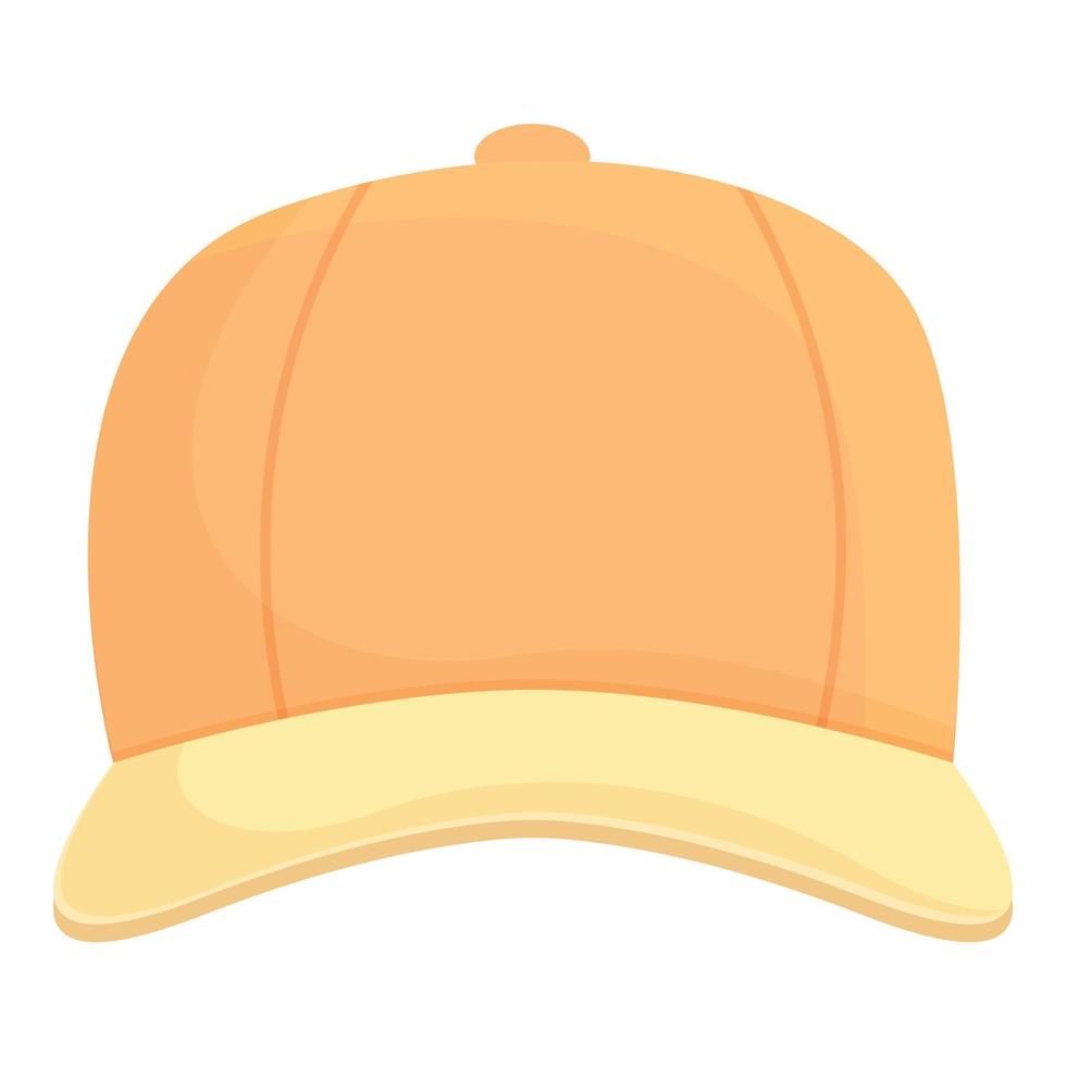 vector de dibujos animados de icono de tapa amarilla. gorra de béisbol