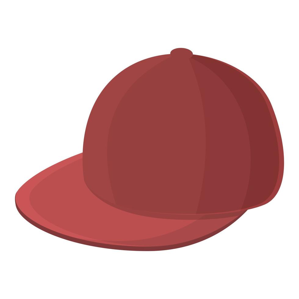 Red fashion cap icon cartoon vector. Hat template vector