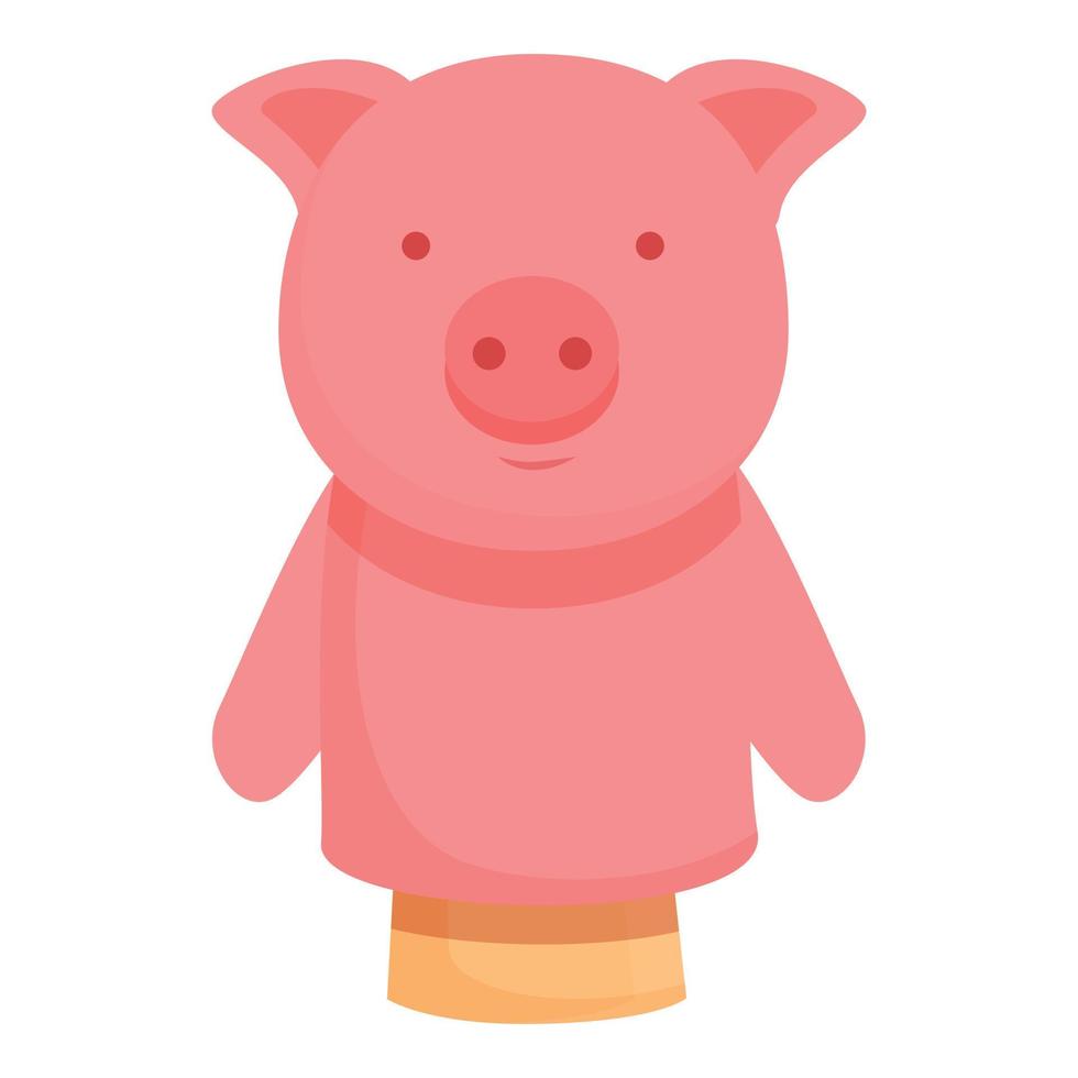 Pig puppet icon cartoon vector. Stage child vector