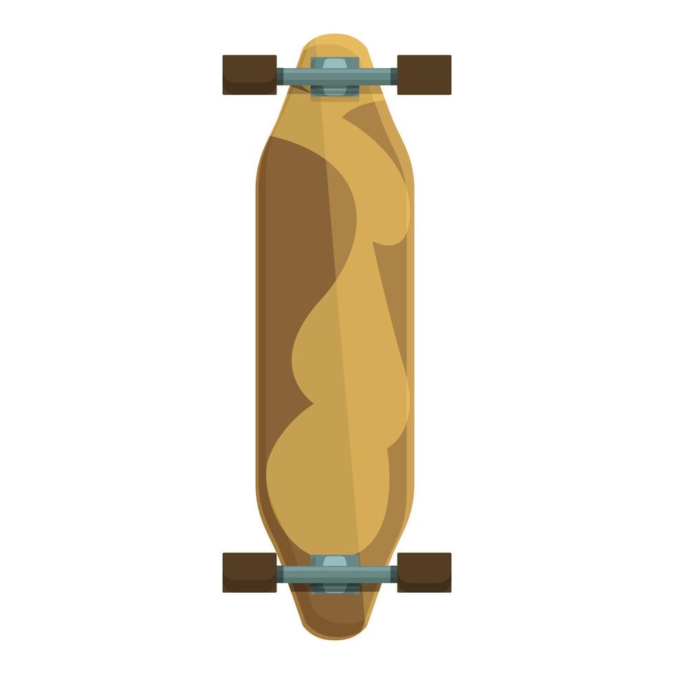 retro longboard con vector de dibujos animados. equipo de forma