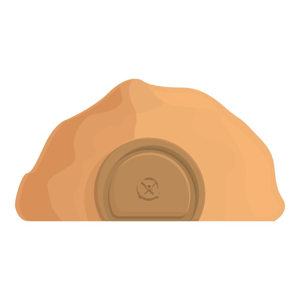 Desert bunker icon cartoon vector. Bomb shelter vector