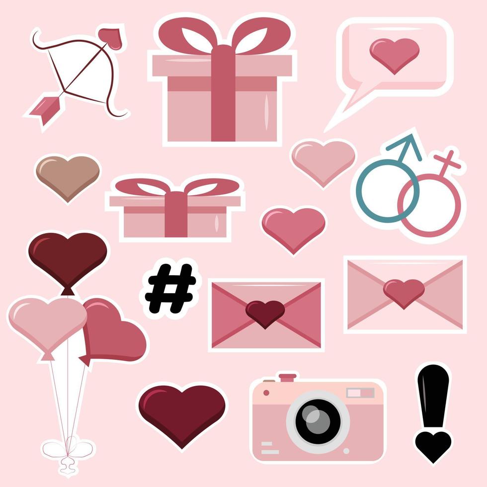 A set of Valentine's day elements. vector