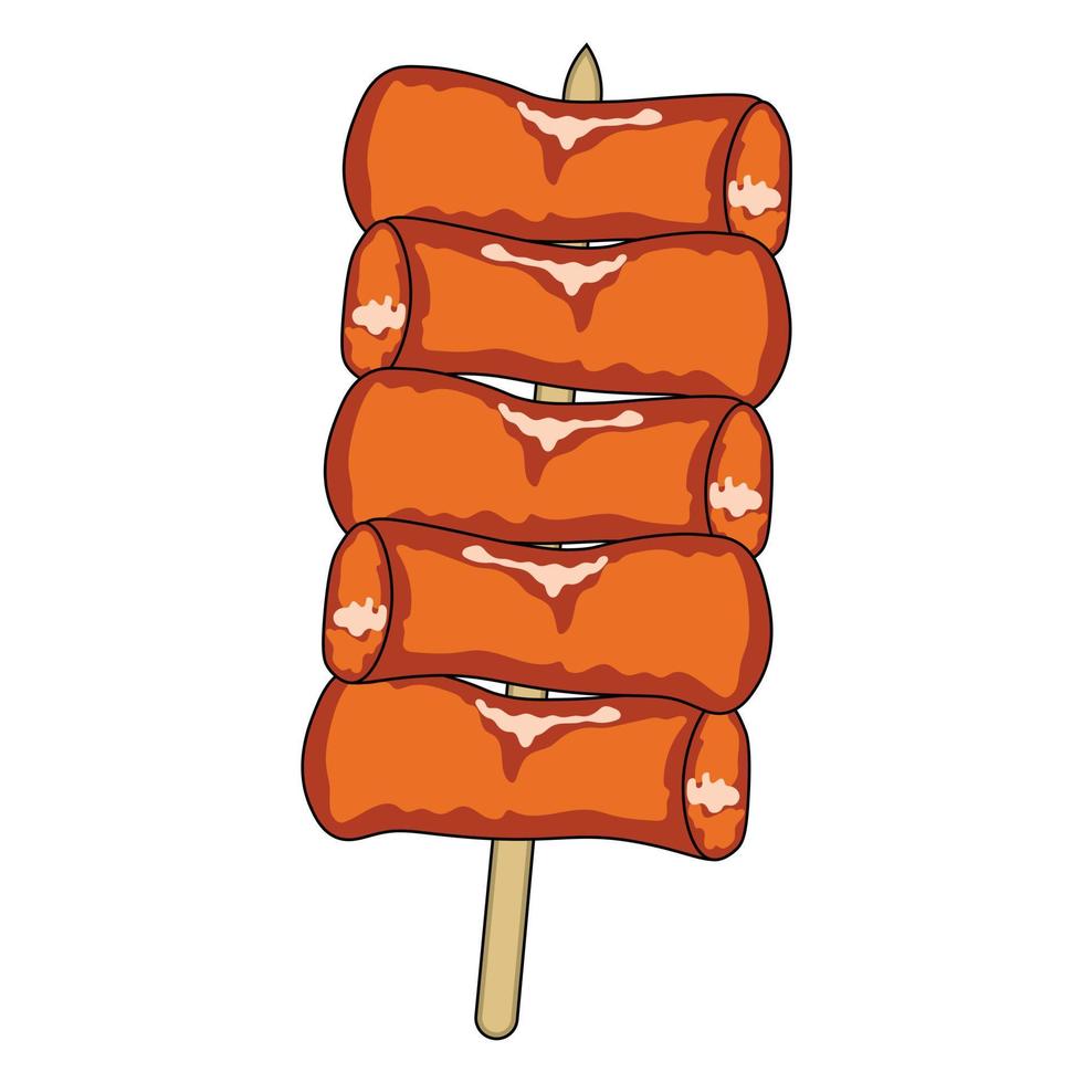 Korean street food, korean traditional food, asian food vector