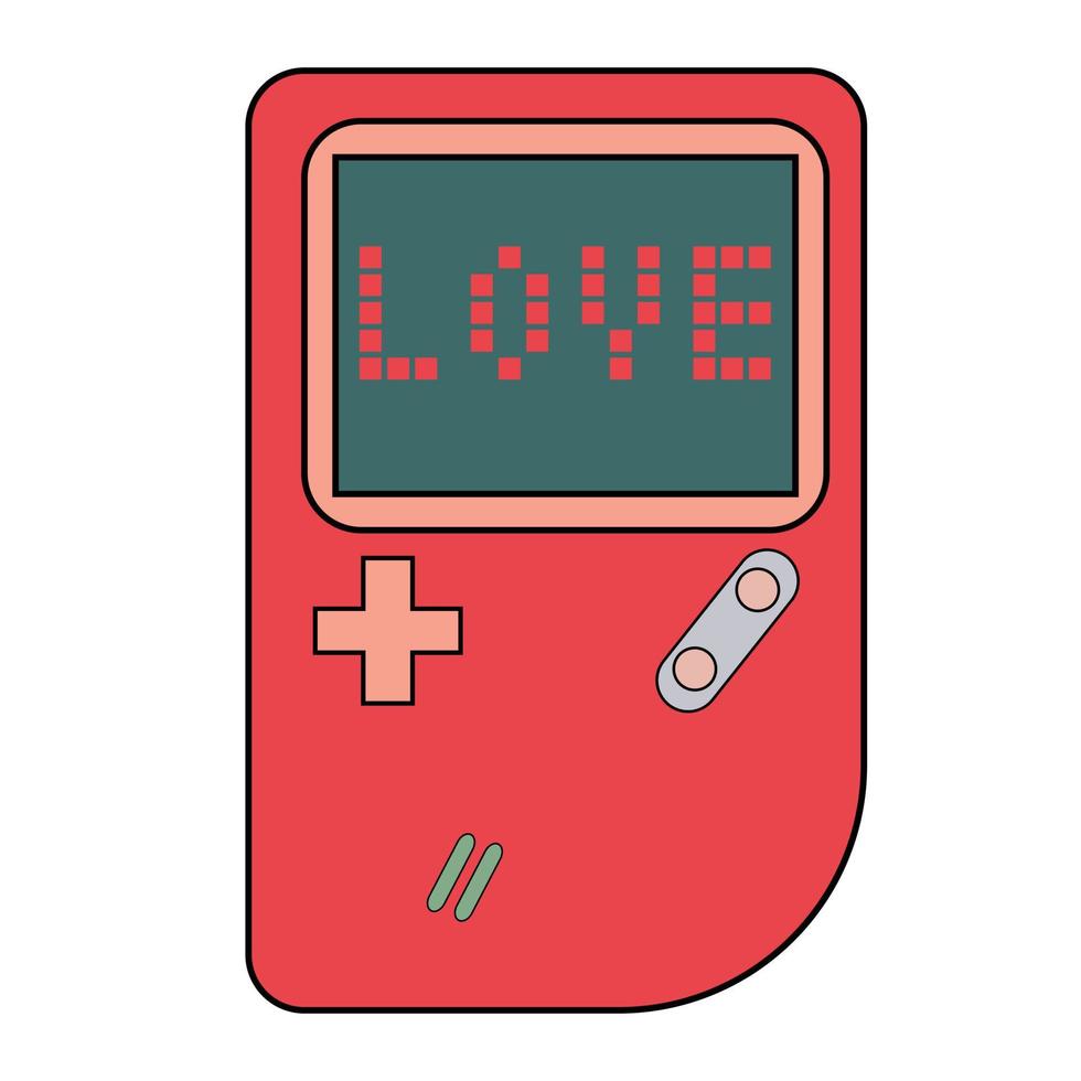 Portable videogame console technology orange lines vector