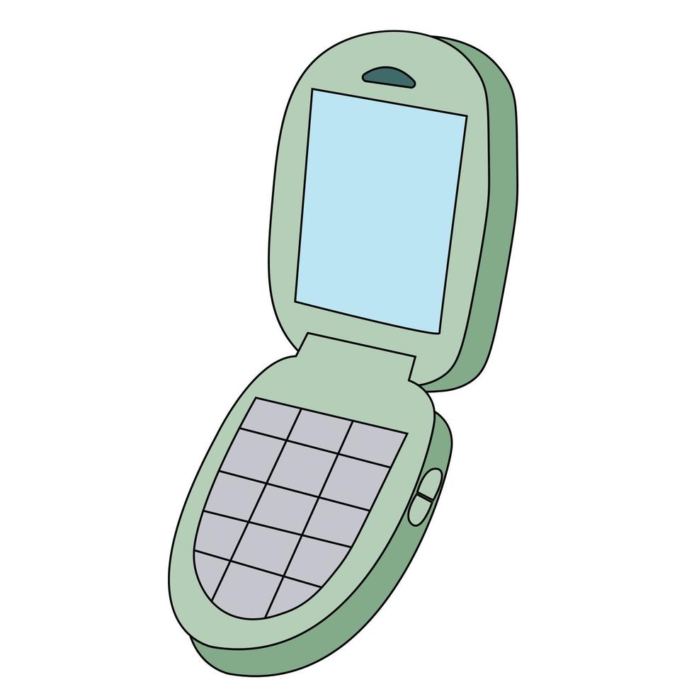 Best quality green flip phone vector