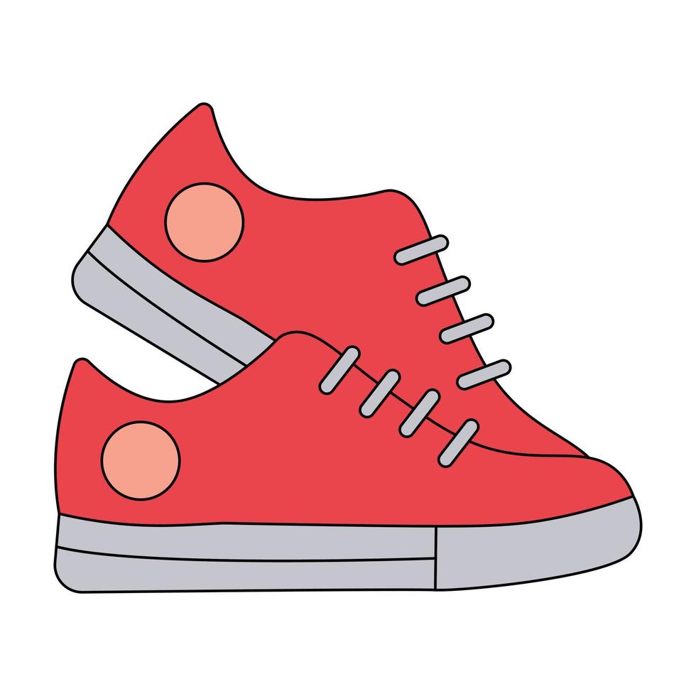 retro Sneakers side view. Fashion sneakers. vector