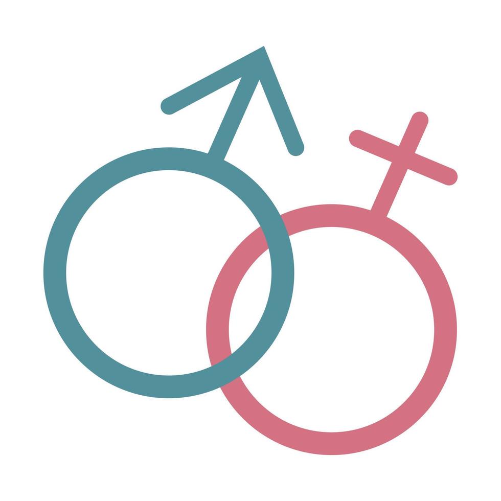 Gender symbol pink and blue icon vector