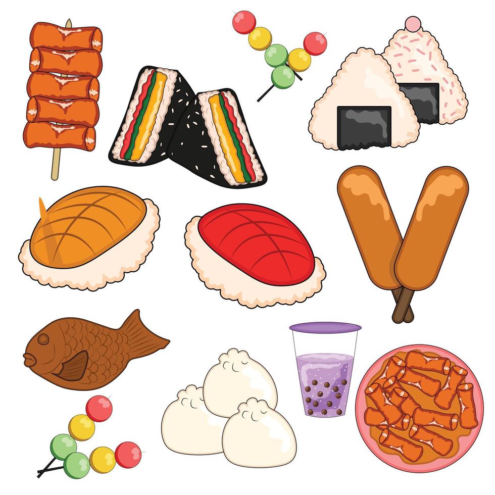 Comida Coreana De Rua Oden Skewer Cutlets Asiáticos Ilustração Stock -  Ilustração de crocante, alimento: 214055516