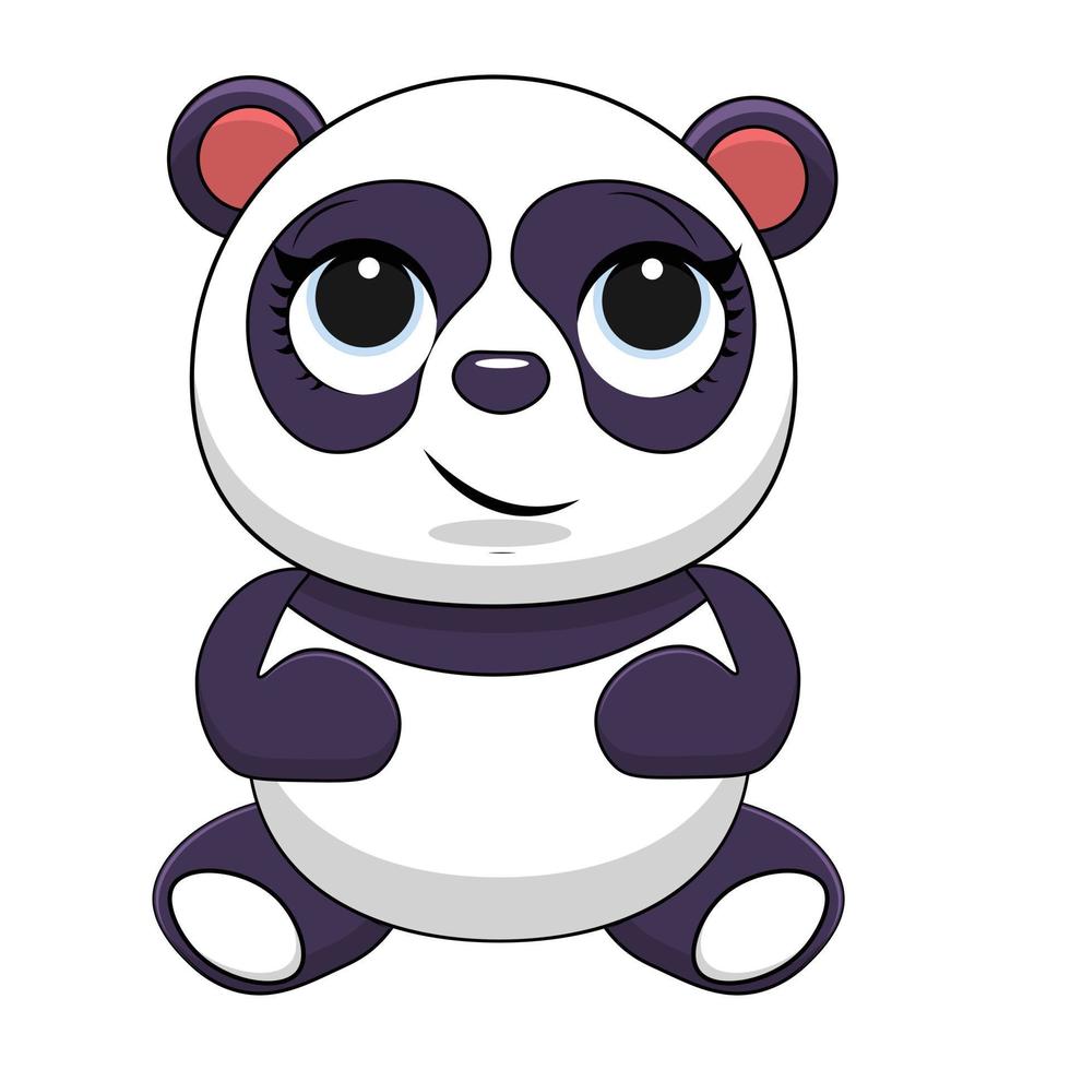 lindo panda riendo dibujos animados vector icono ilustración. concepto de icono de naturaleza animal vector premium aislado. estilo de dibujos animados plana