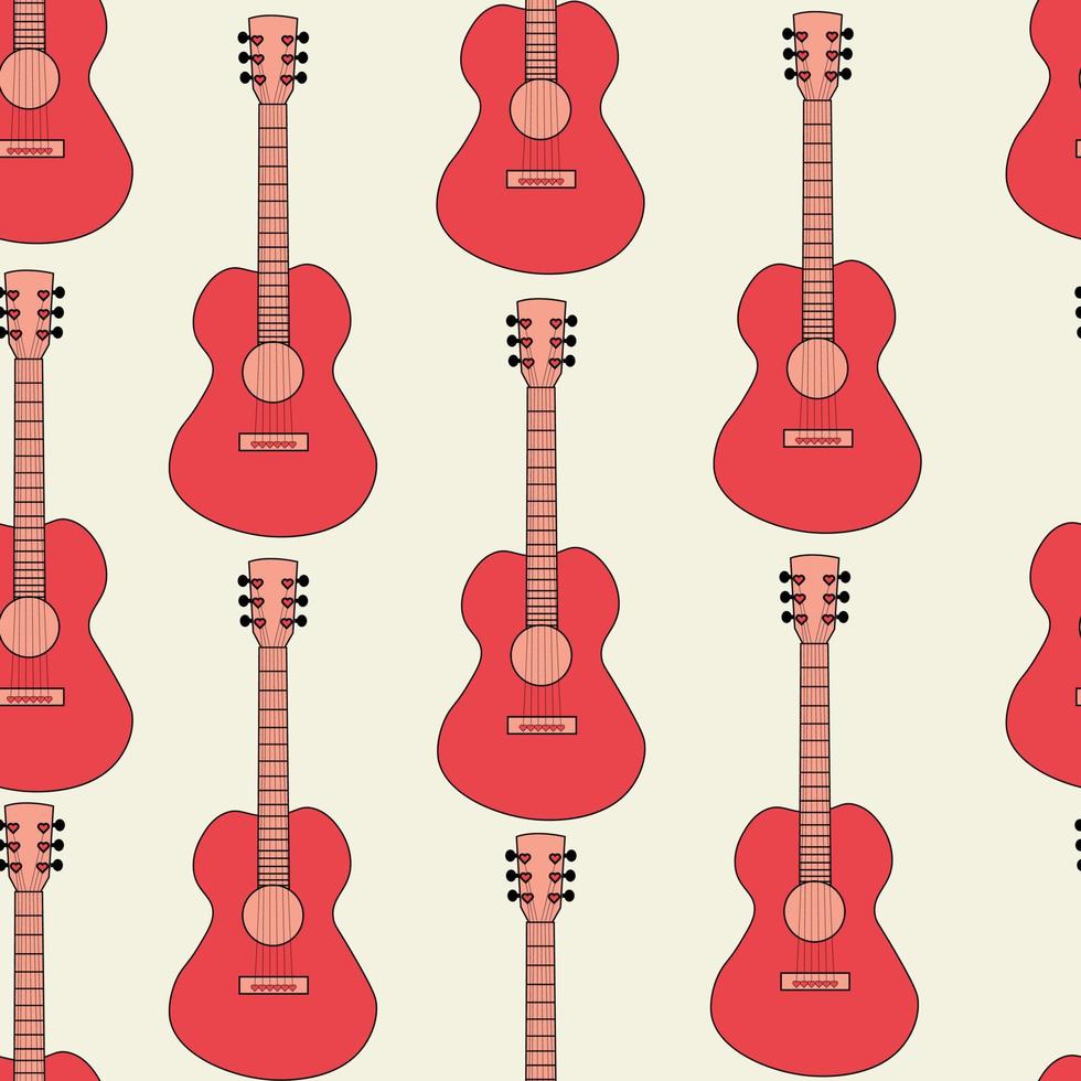 Seamless guitar pattern vector illustration
