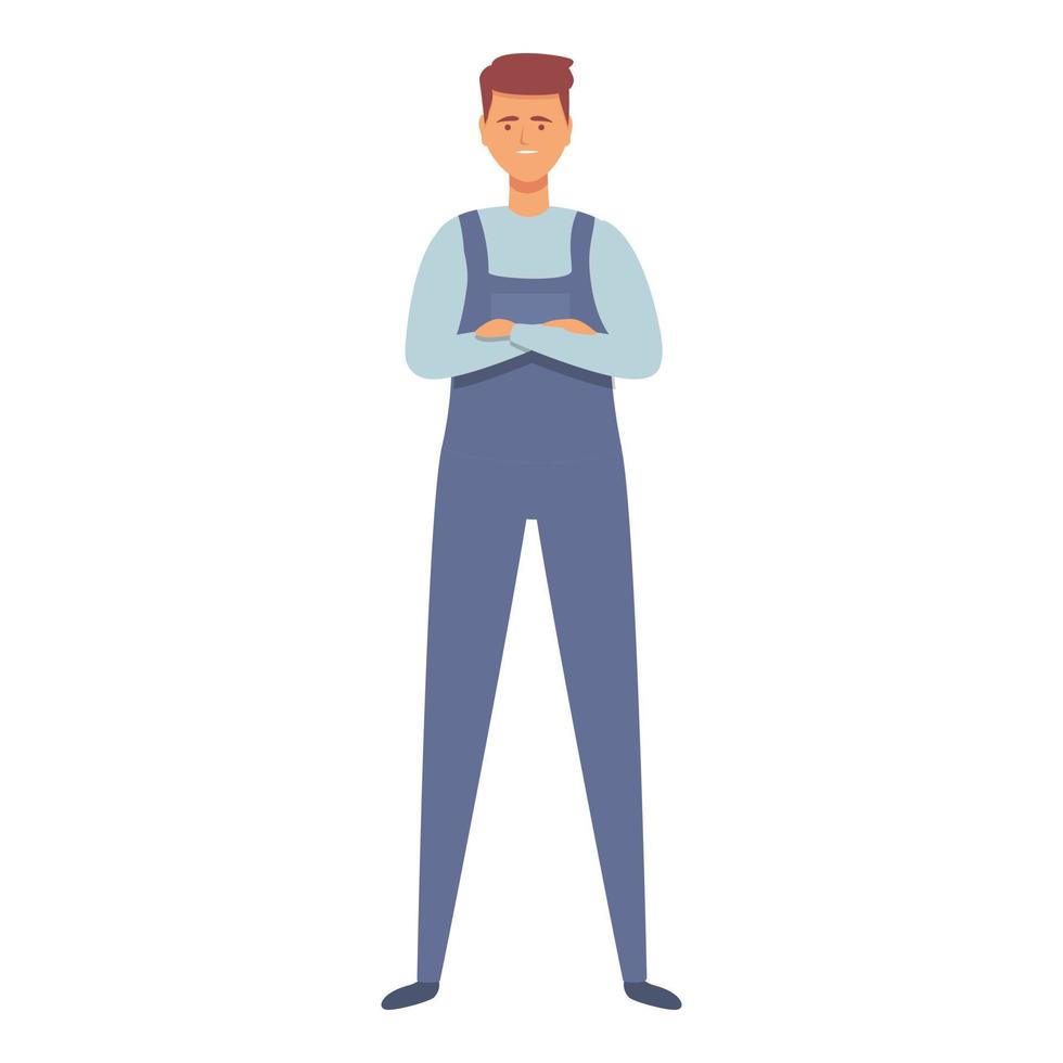 Young gas worker icon cartoon vector. Engineer pipeline vector
