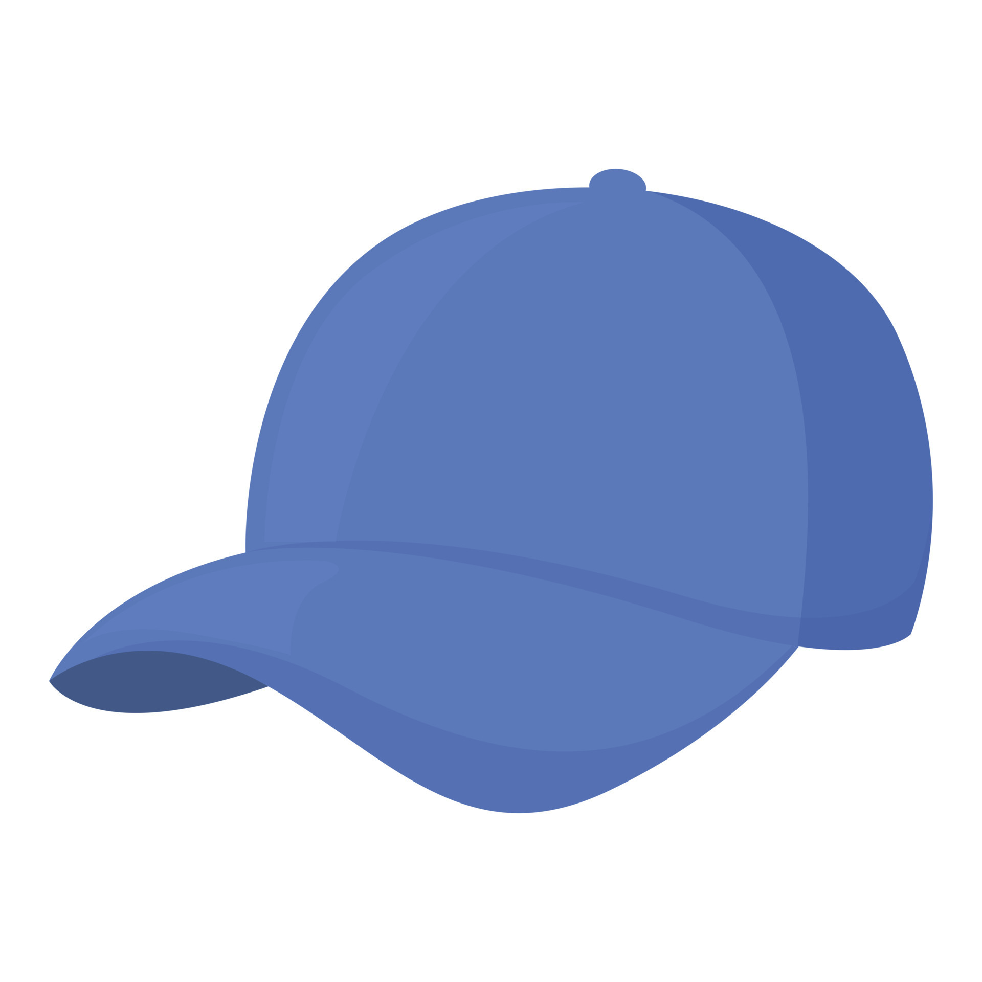 vector de dibujos animados de icono de sombrero de béisbol azul
