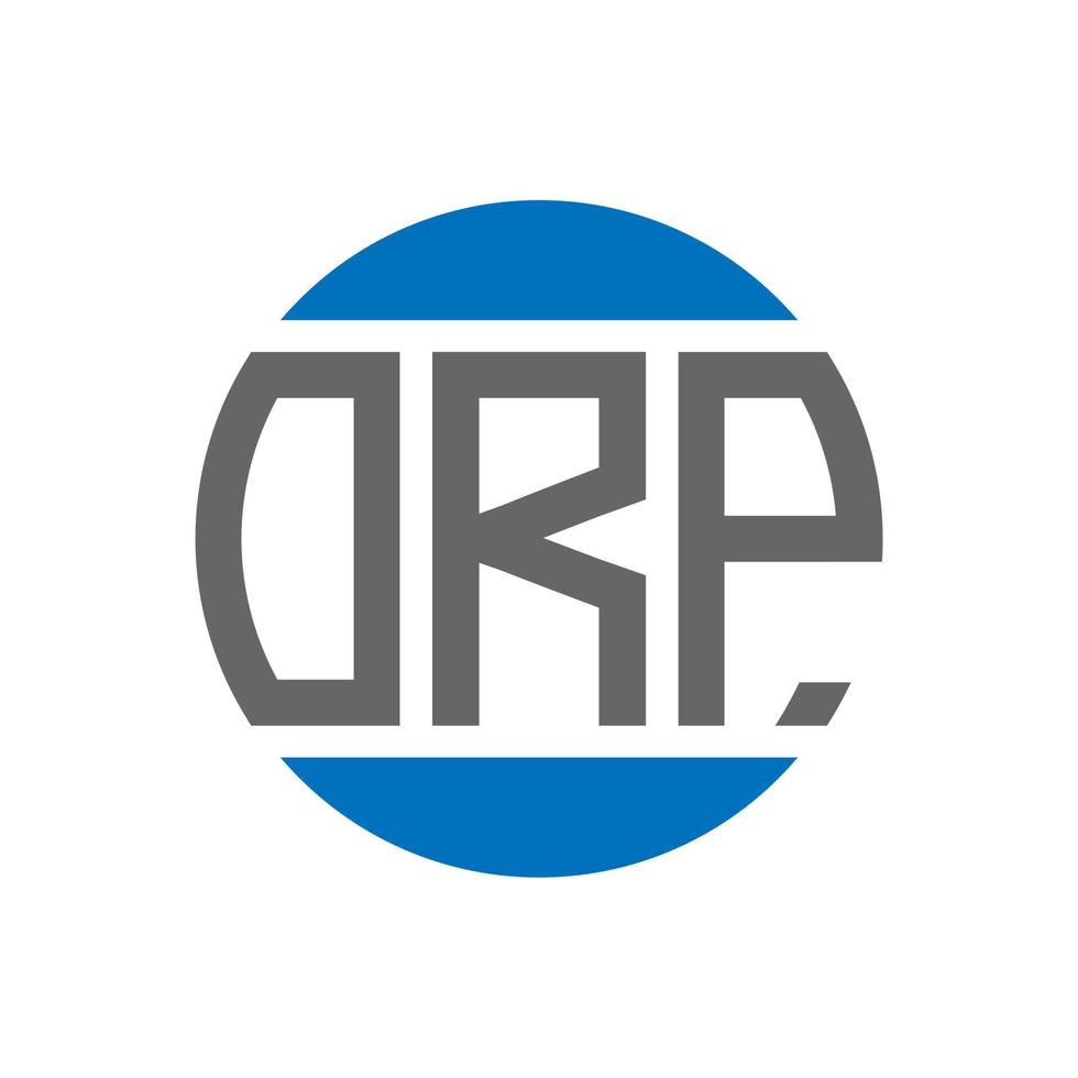 diseño de logotipo de letra orp sobre fondo blanco. concepto de logotipo de círculo de iniciales creativas orp. diseño de letras orp. vector