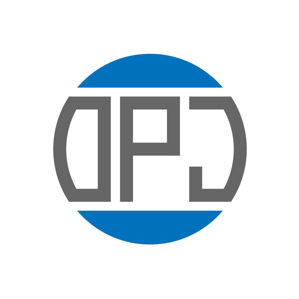 diseño de logotipo de letra opj sobre fondo blanco. concepto de logotipo de círculo de iniciales creativas opj. diseño de carta opj. vector