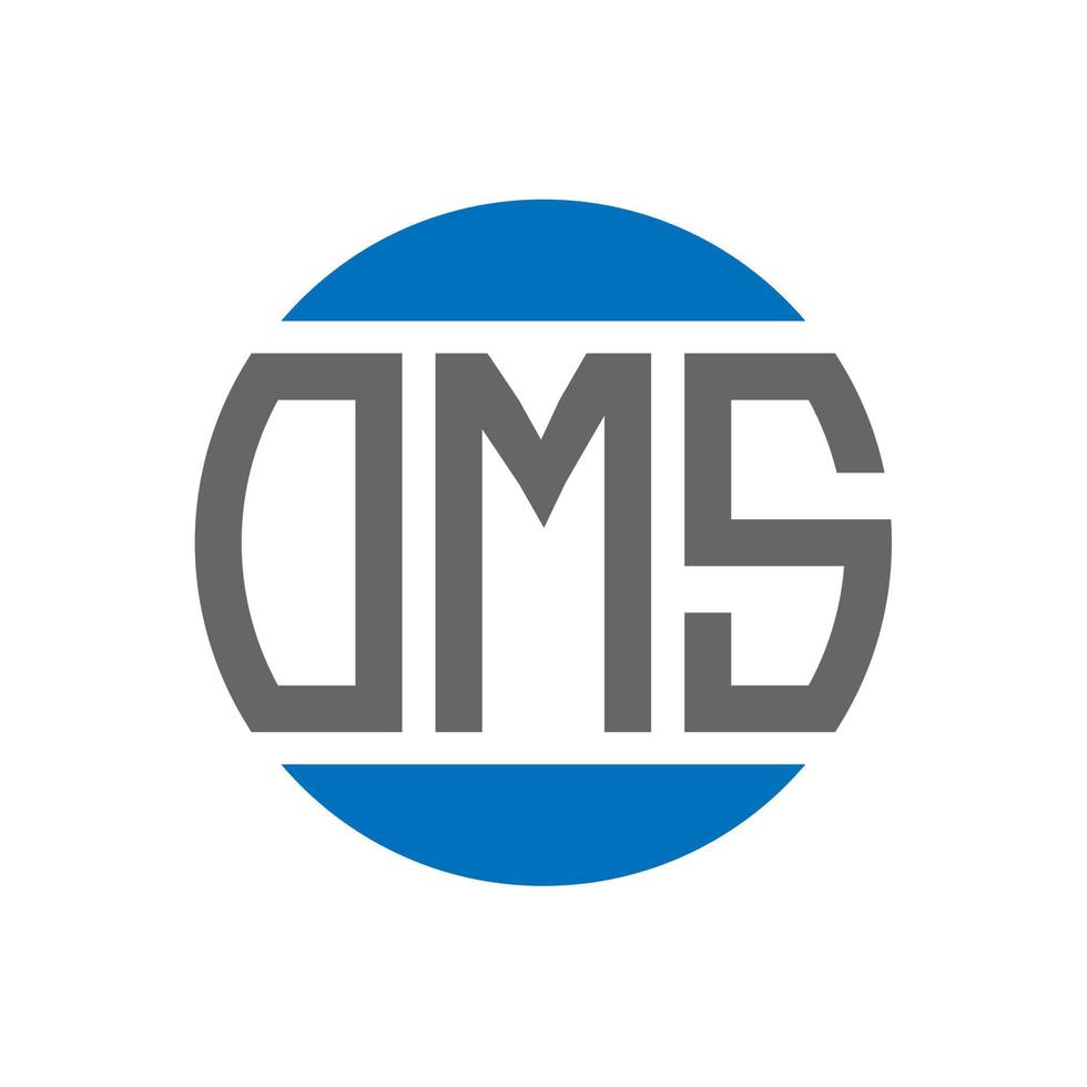 OMS letter logo design on white background. OMS creative initials circle logo concept. OMS letter design. vector