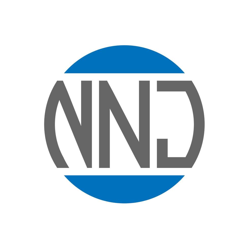 NNJ letter logo design on white background. NNJ creative initials circle logo concept. NNJ letter design. vector