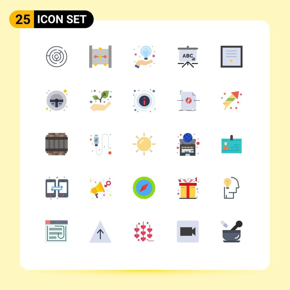 grupo de 25 signos y símbolos de colores planos para insignias de cinta insignias creativas educación elementos de diseño vectorial editables vector