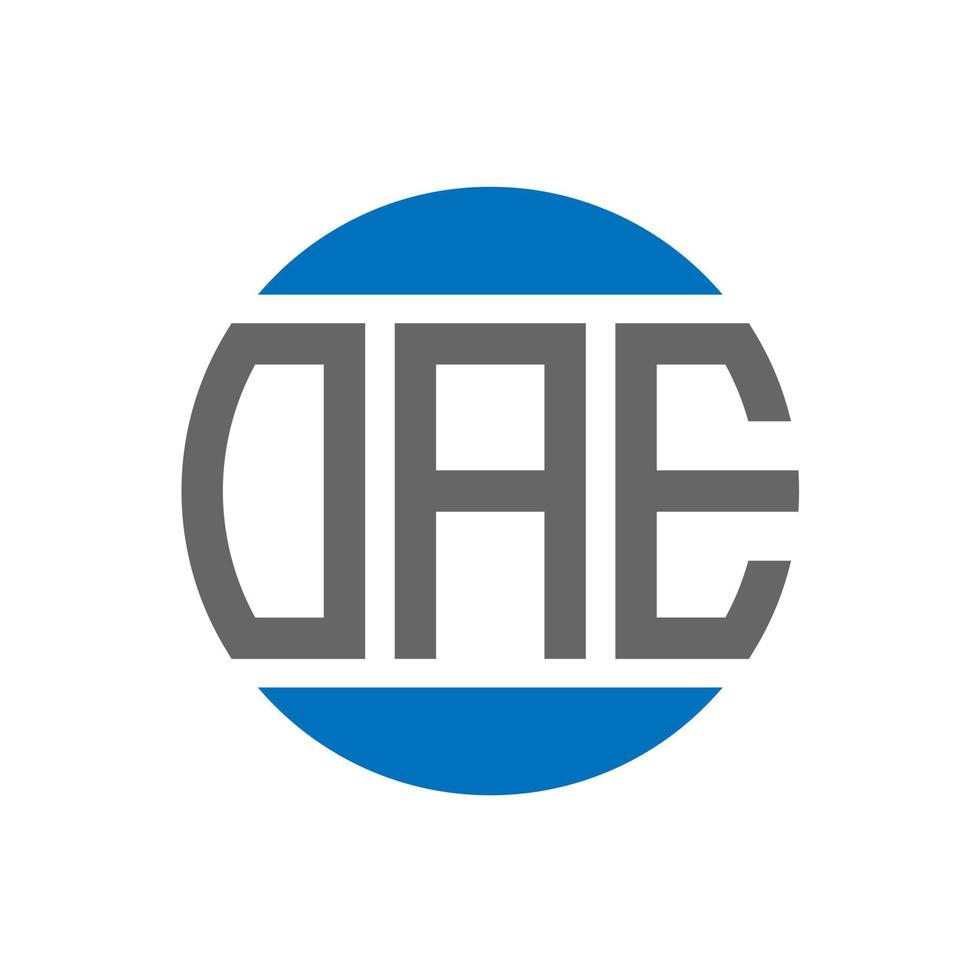 diseño de logotipo de letra oae sobre fondo blanco. concepto de logotipo de círculo de iniciales creativas de oae. diseño de letras oae. vector