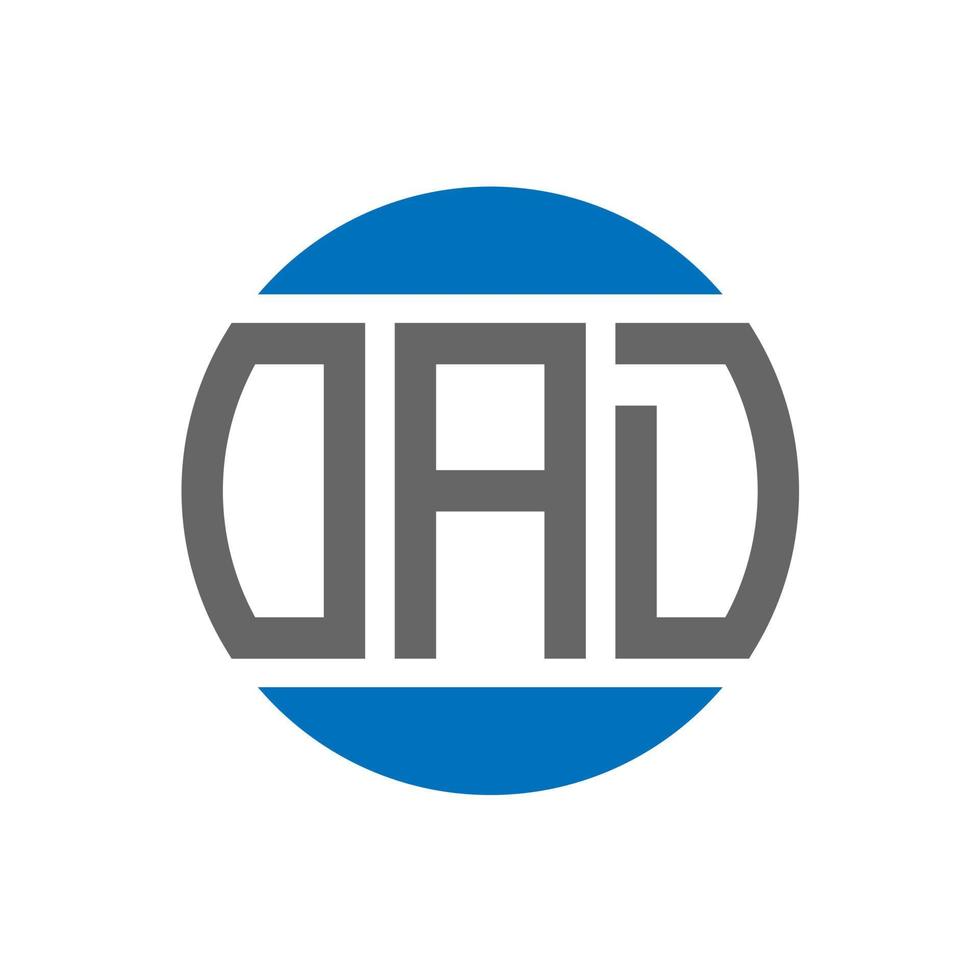 diseño de logotipo de letra oad sobre fondo blanco. concepto de logotipo de círculo de iniciales creativas de oad. diseño de carta oad. vector