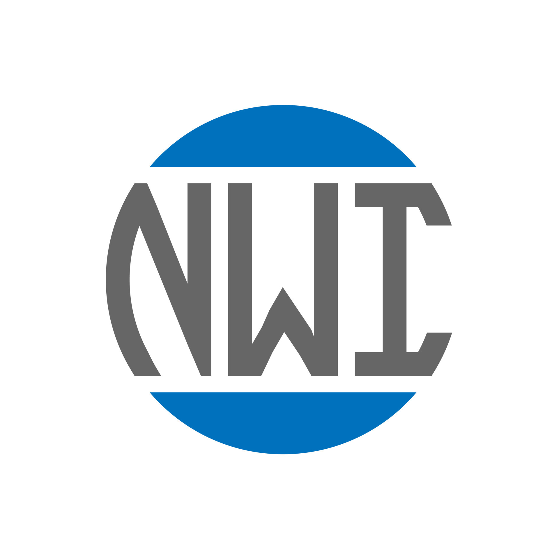 NWI letter logo design on white background. NWI creative initials