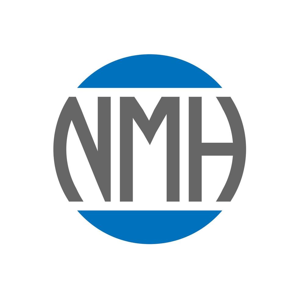 diseño de logotipo de letra nmh sobre fondo blanco. concepto de logotipo de círculo de iniciales creativas nmh. diseño de letras nmh. vector