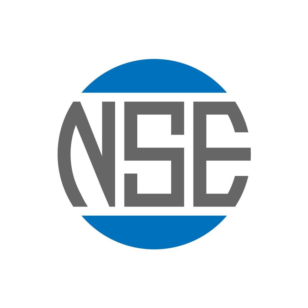 diseño de logotipo de letra nse sobre fondo blanco. concepto de logotipo de círculo de iniciales creativas nse. diseño de letra nse. vector