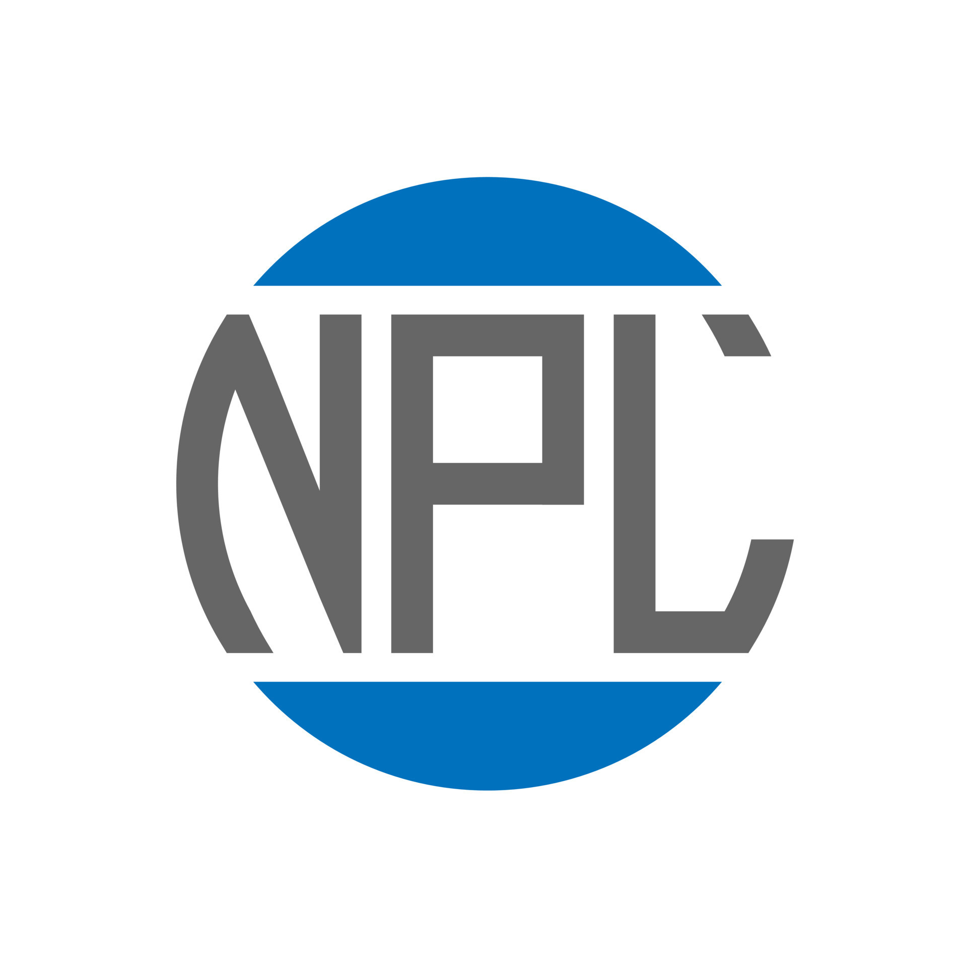 NPL letter logo design on white background. NPL creative initials