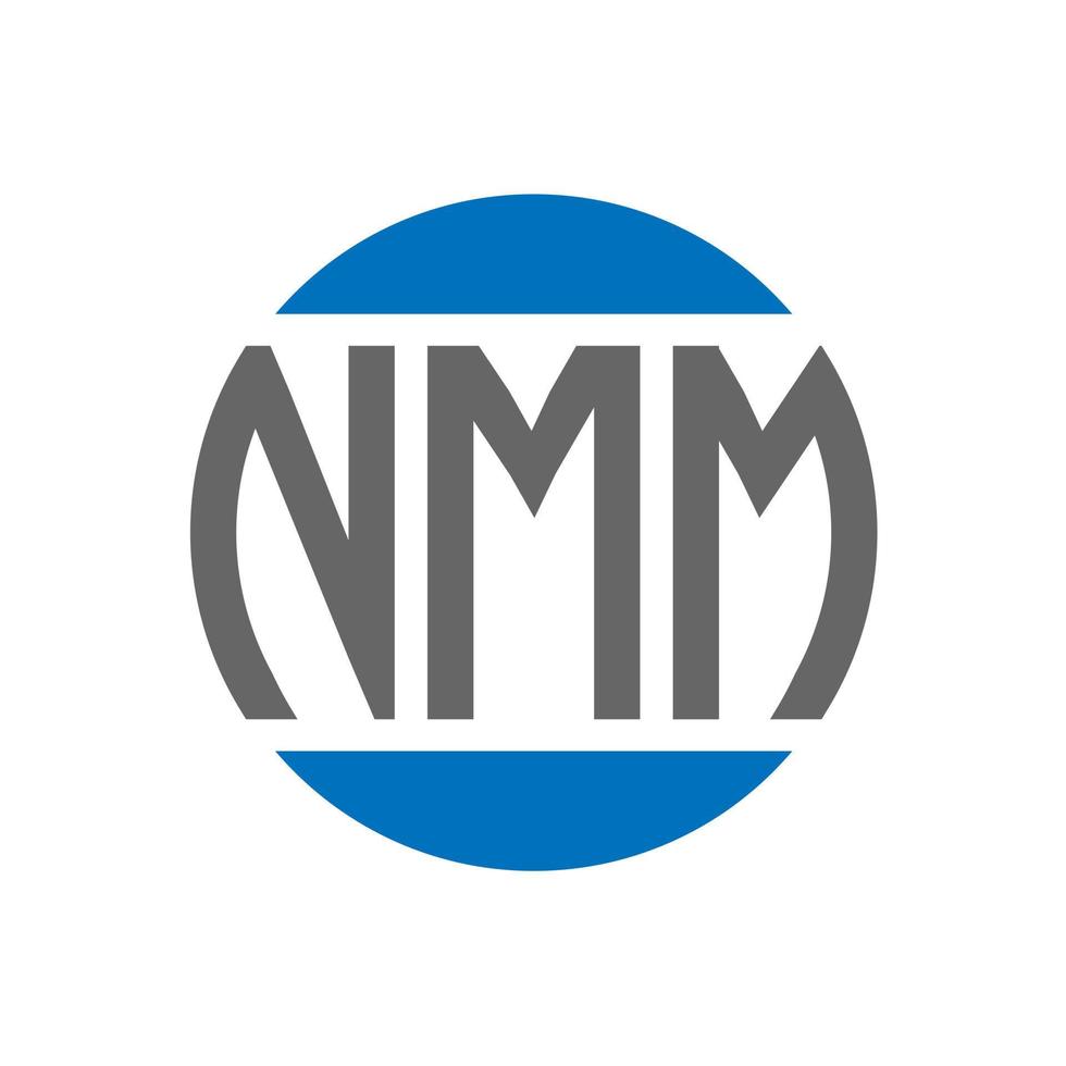 NMM letter logo design on white background. NMM creative initials circle logo concept. NMM letter design. vector