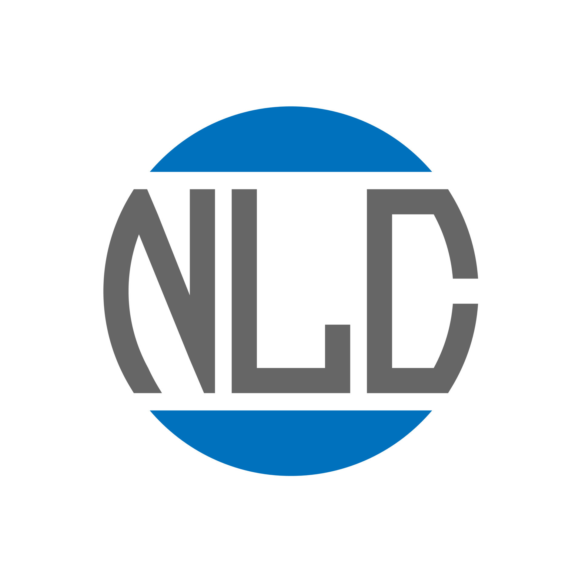 NLC letter logo design on white background. NLC creative initials