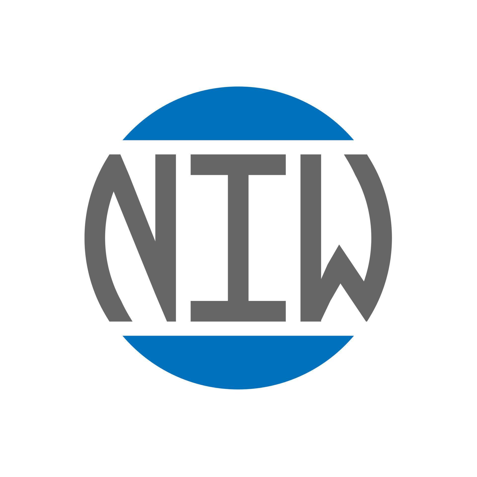 NIW letter logo design on white background. NIW creative initials