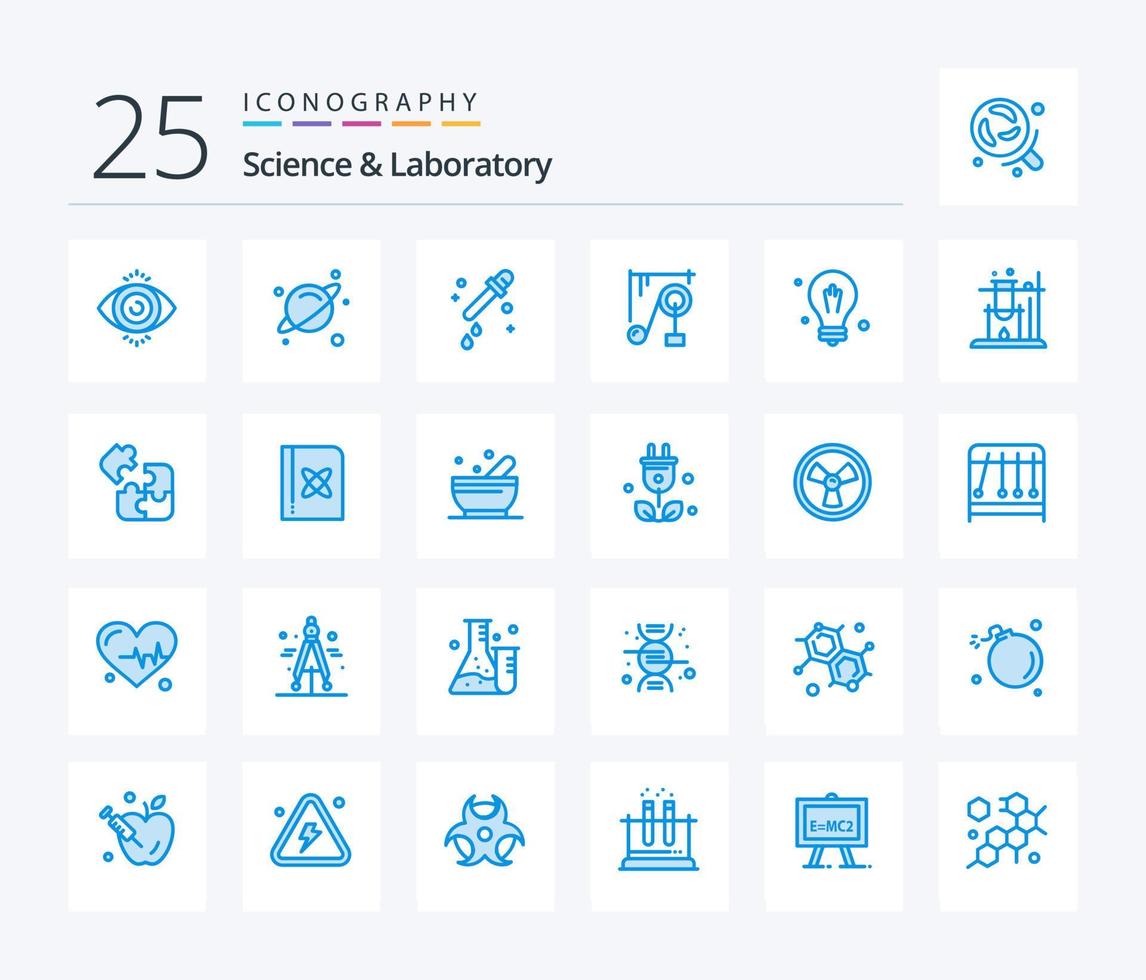 Science 25 Blue Color icon pack including science. science. science. idea. science machine vector