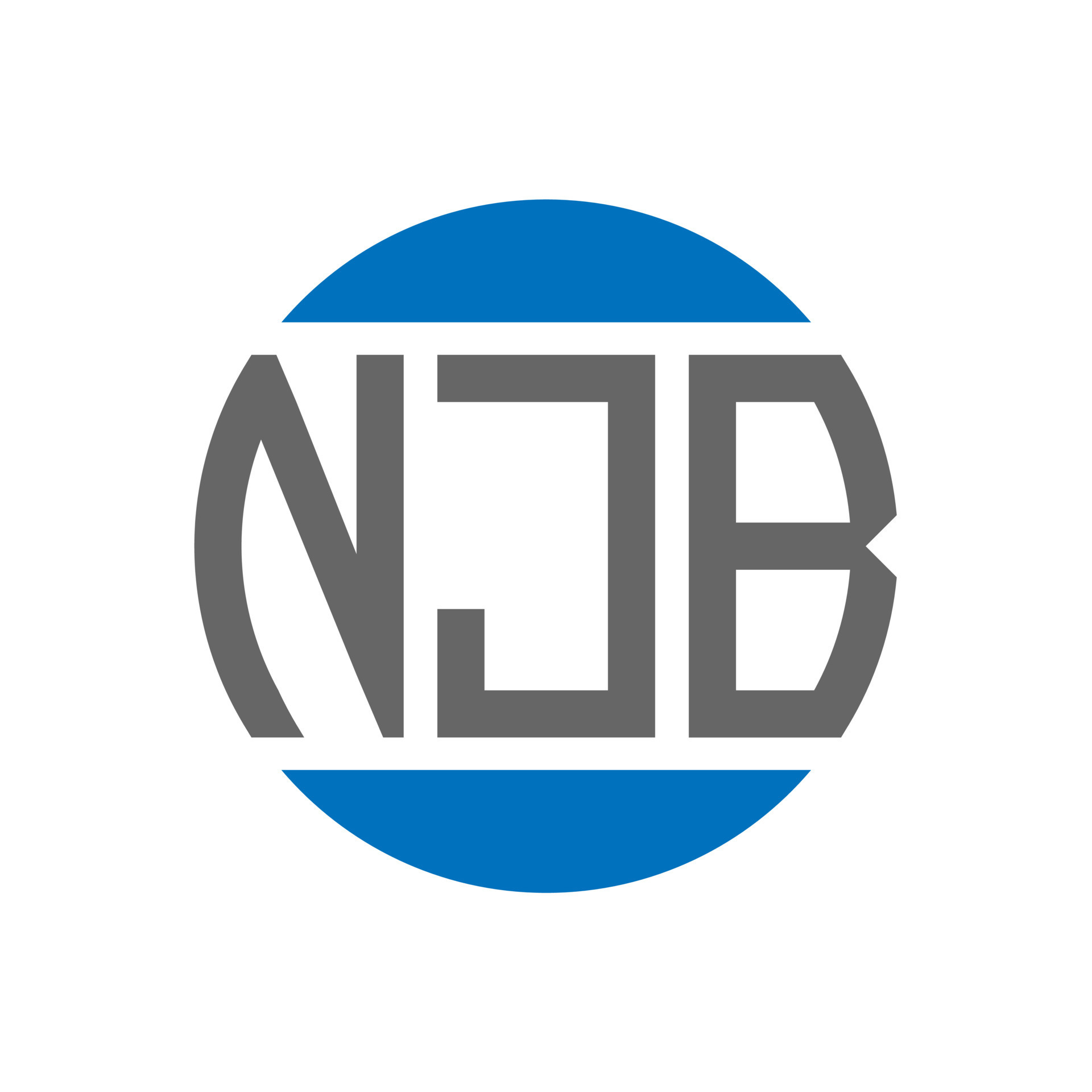 NJB letter logo design on white background. NJB creative initials