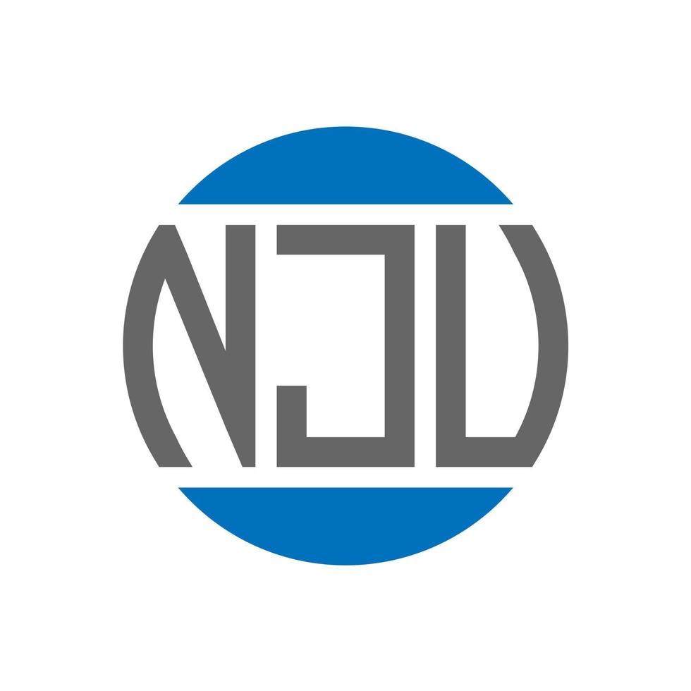 NJU letter logo design on white background. NJU creative initials circle logo concept. NJU letter design. vector