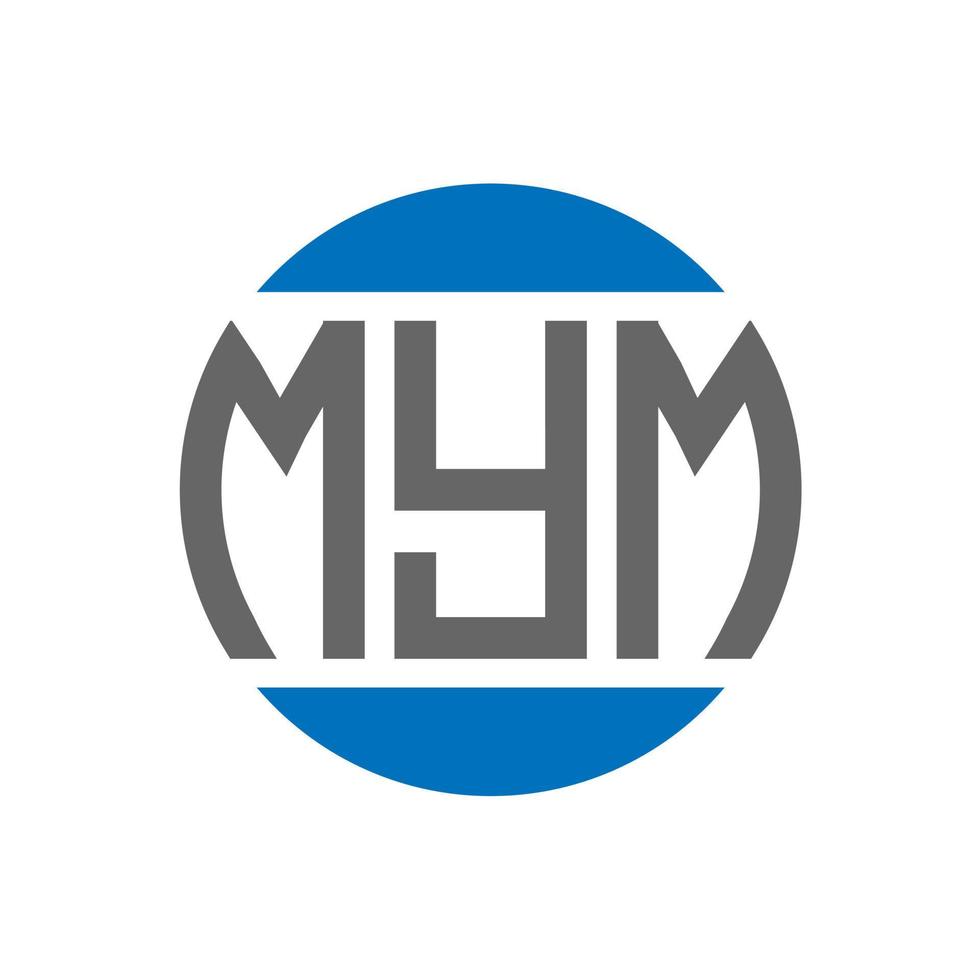 diseño de logotipo de letra mym sobre fondo blanco. concepto de logotipo de círculo de iniciales creativas mym. diseño de letras mym. vector