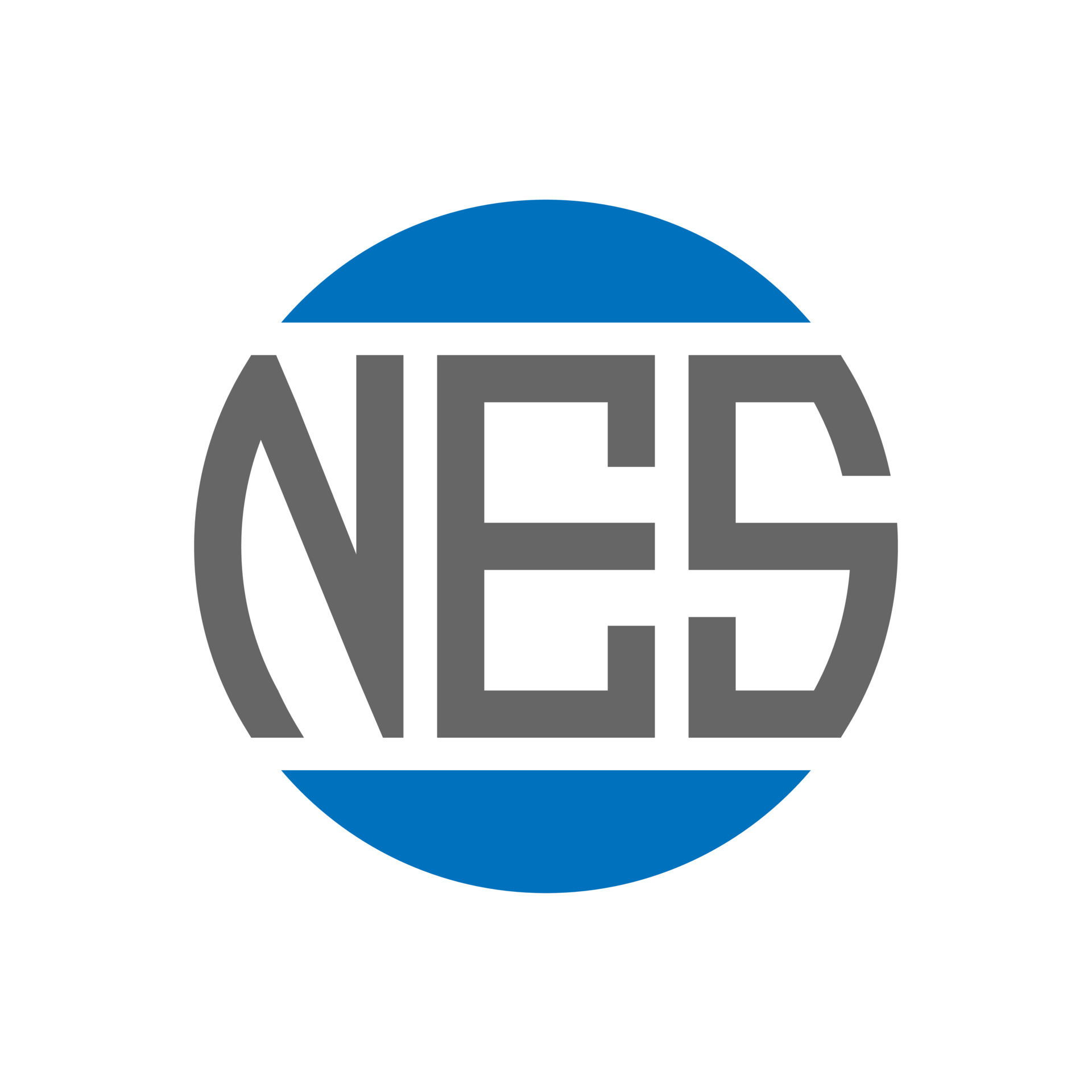 NES letter logo design on white background. NES creative initials