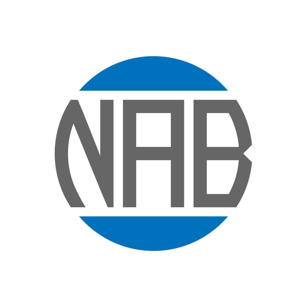 NAB letter logo design on white background. NAB creative initials circle logo concept. NAB letter design. vector