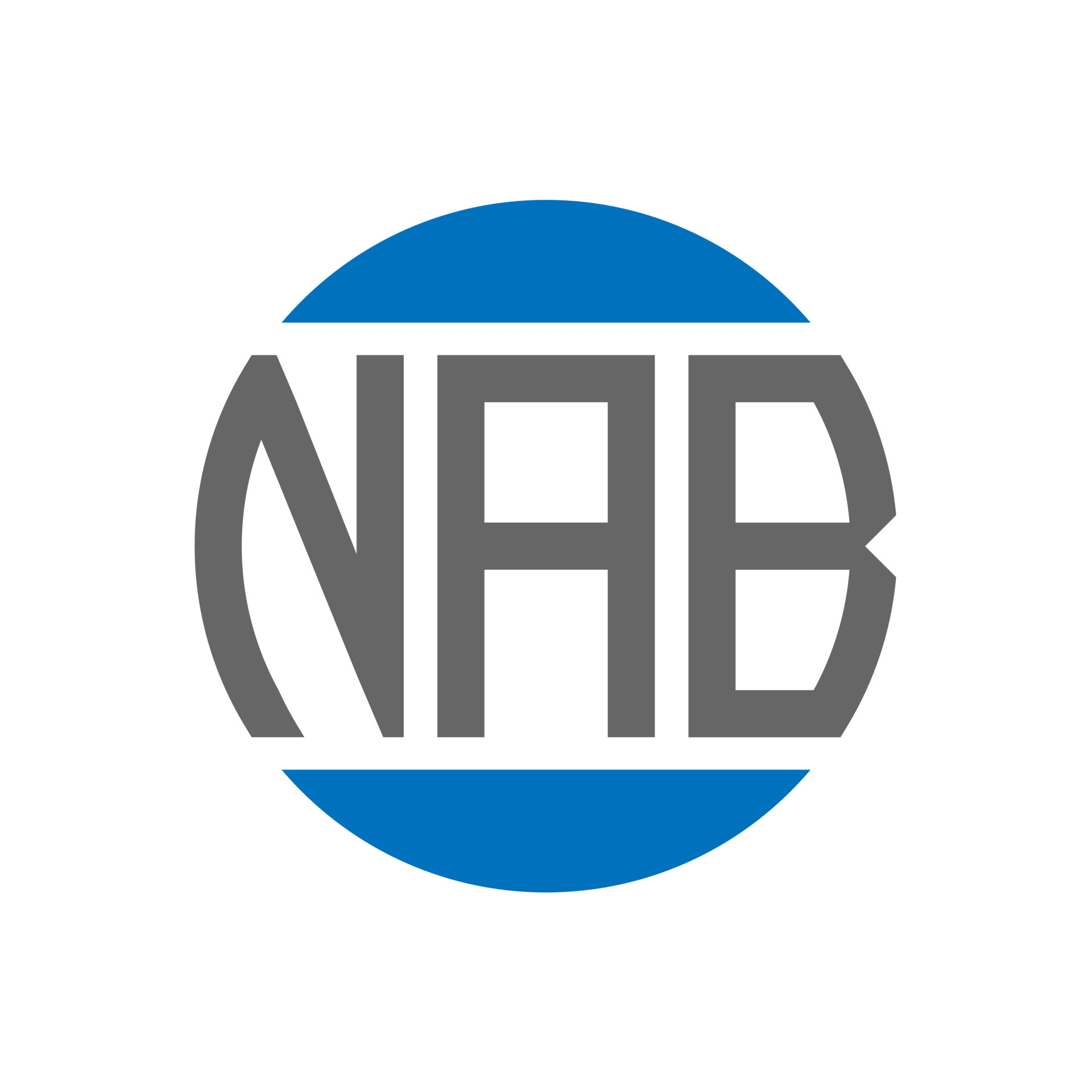 NAB letter logo design on white background. NAB creative initials
