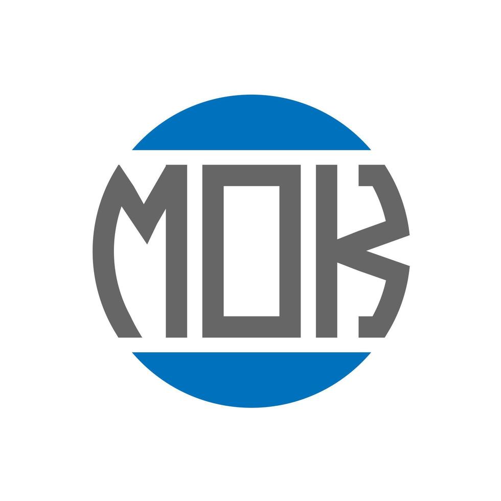 diseño de logotipo de letra mok sobre fondo blanco. concepto de logotipo de círculo de iniciales creativas de mok. diseño de letras mok. vector