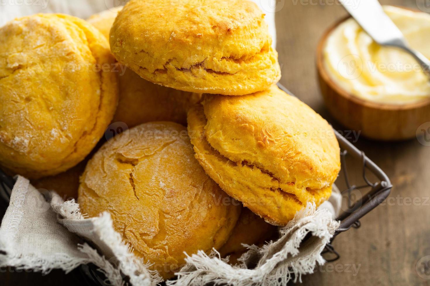 Sweet potato buttermilk biscuits homemade for breakfast photo