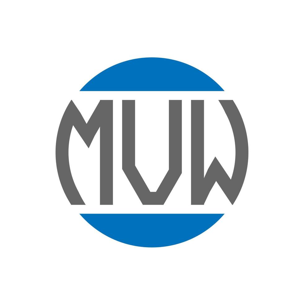 Diseño de logotipo de letra mvw sobre fondo blanco. concepto de logotipo de círculo de iniciales creativas mvw. diseño de letras mvw. vector