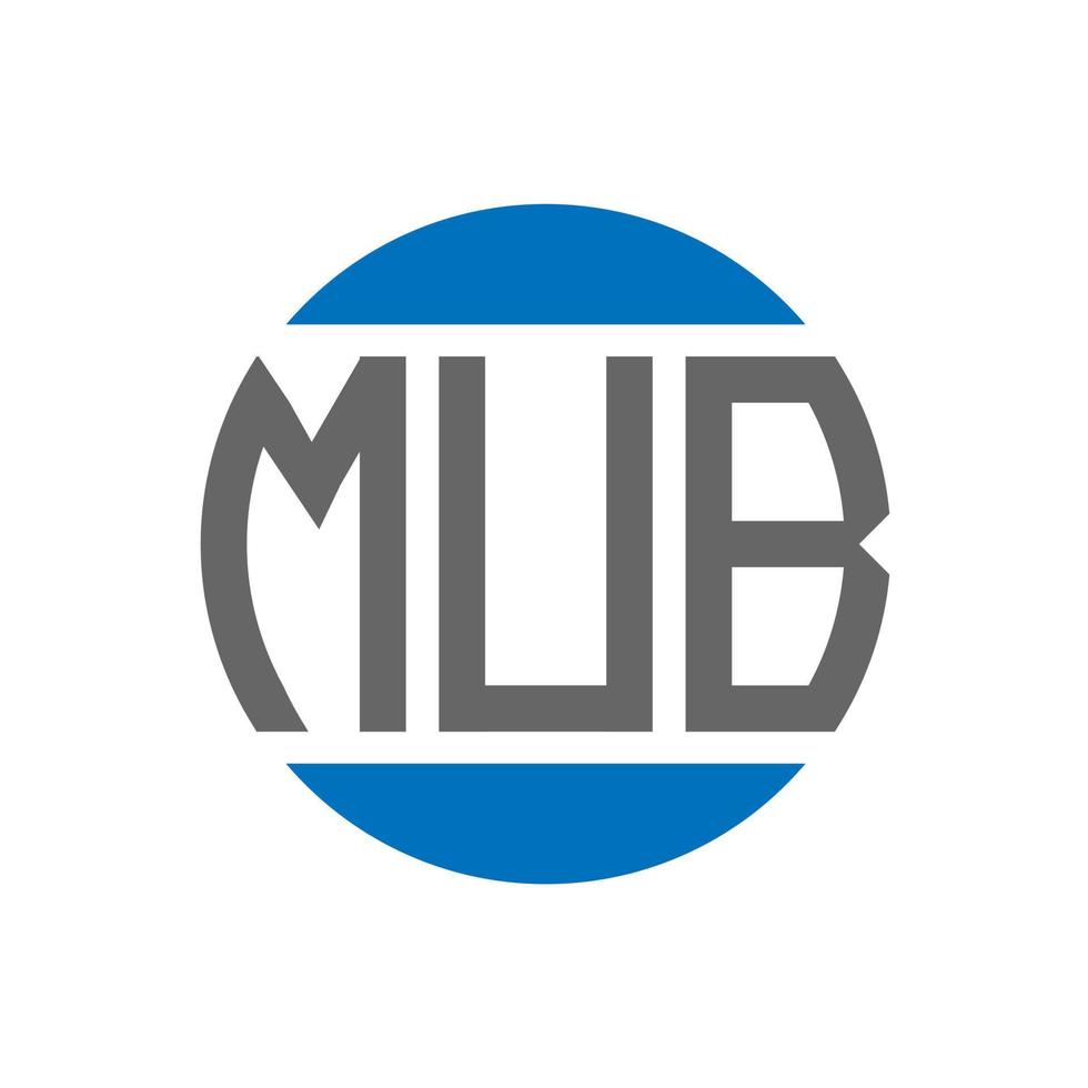 diseño de logotipo de letra mub sobre fondo blanco. concepto de logotipo de círculo de iniciales creativas mub. diseño de letras mub. vector