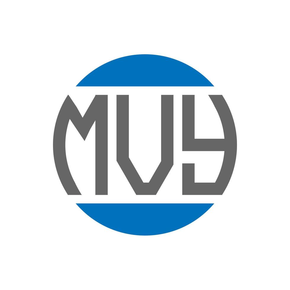 diseño de logotipo de letra mvy sobre fondo blanco. concepto de logotipo de círculo de iniciales creativas mvy. diseño de letra mvy. vector