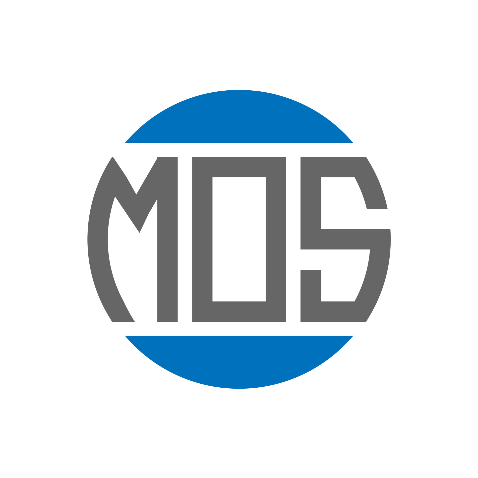 MOS letter logo design on white background. MOS creative initials