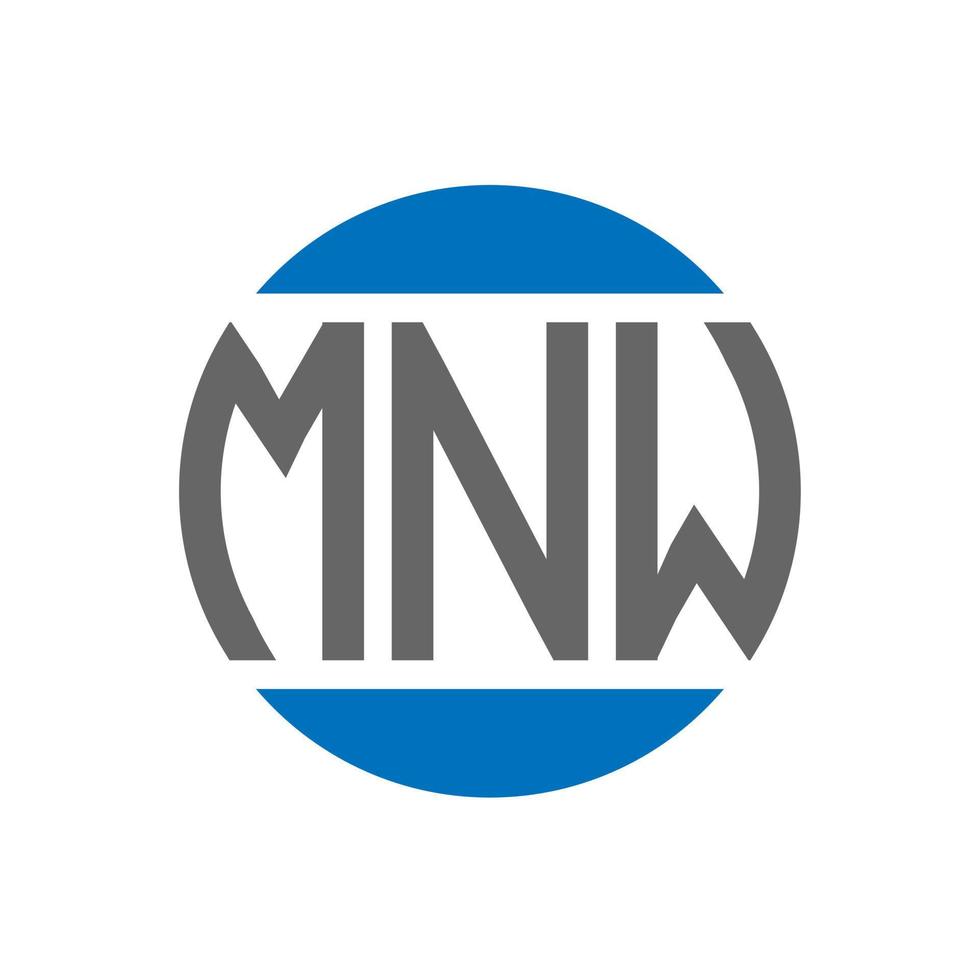 MNW letter logo design on white background. MNW creative initials circle logo concept. MNW letter design. vector