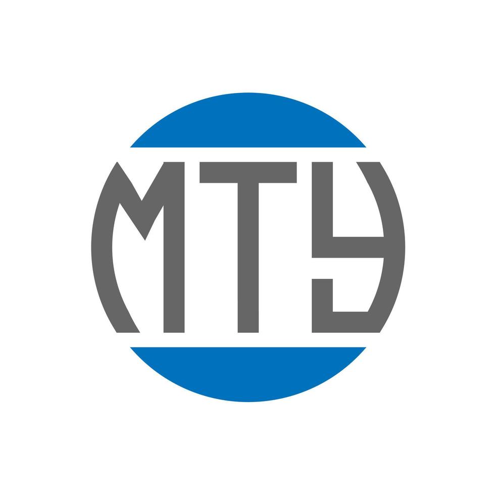 diseño de logotipo de letra mty sobre fondo blanco. concepto de logotipo de círculo de iniciales creativas mty. diseño de letra mty. vector